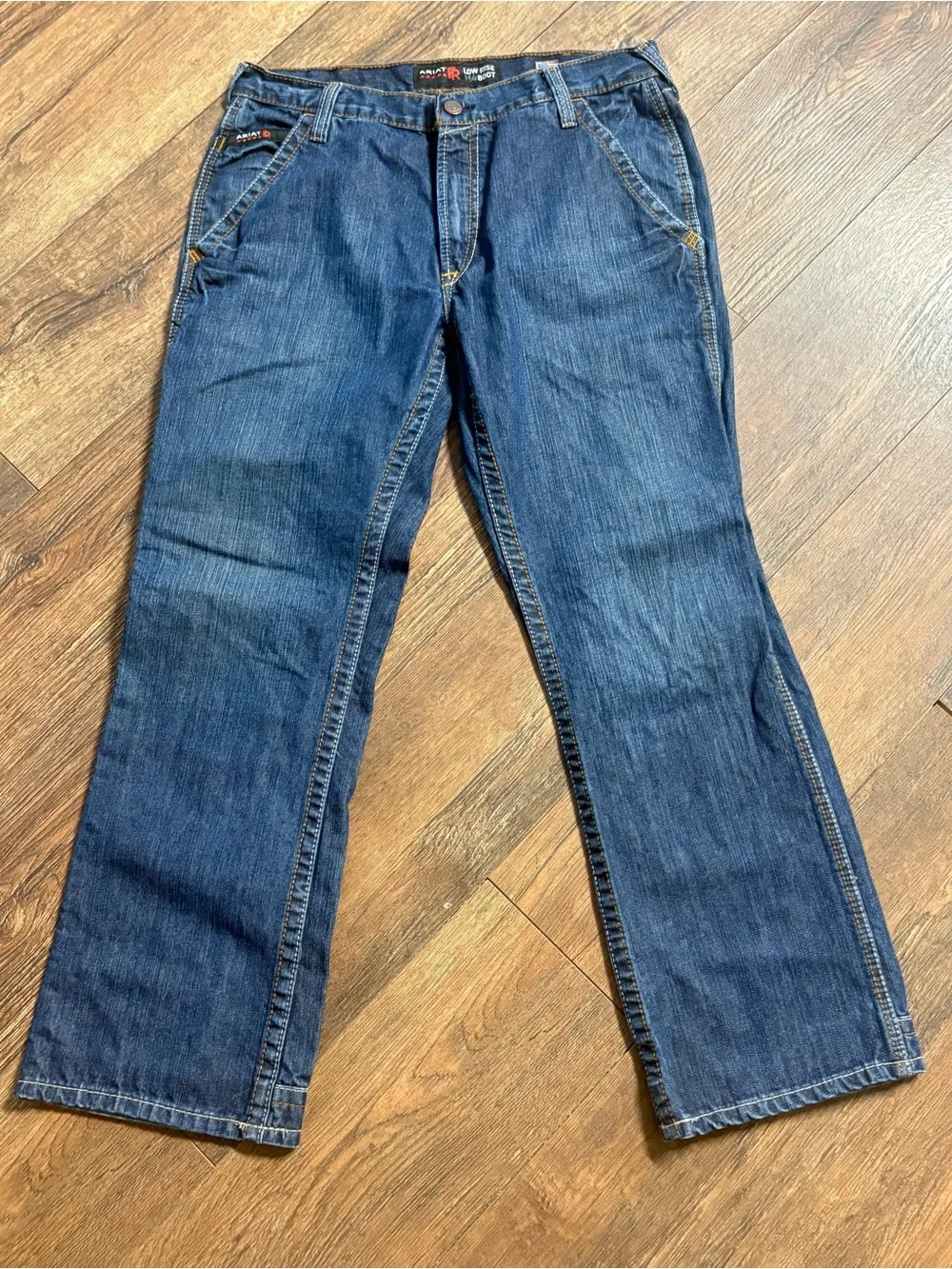 Ariat MR FR workhorse low rise boot cut jeans